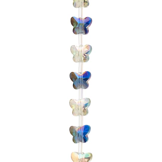 Blue Butterfly Luster Glass Beads, 10mm by Bead Landing&#x2122;